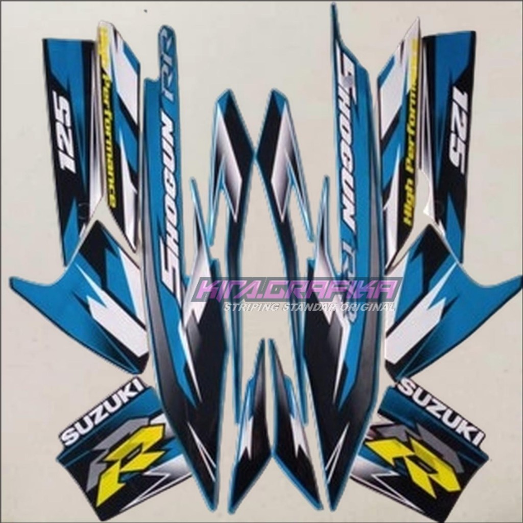 striping suzuki shogun rr 125 2008 hitam biru body standar berkualitas terbaik