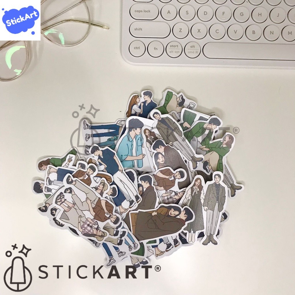 

[STICKART] [1 PCS/ 1 BIJI] Stiker pasangan/ korean couple sticker aesthetic untuk dekorasi jurnal BAHAN DAN KWALITAS PREMIUM