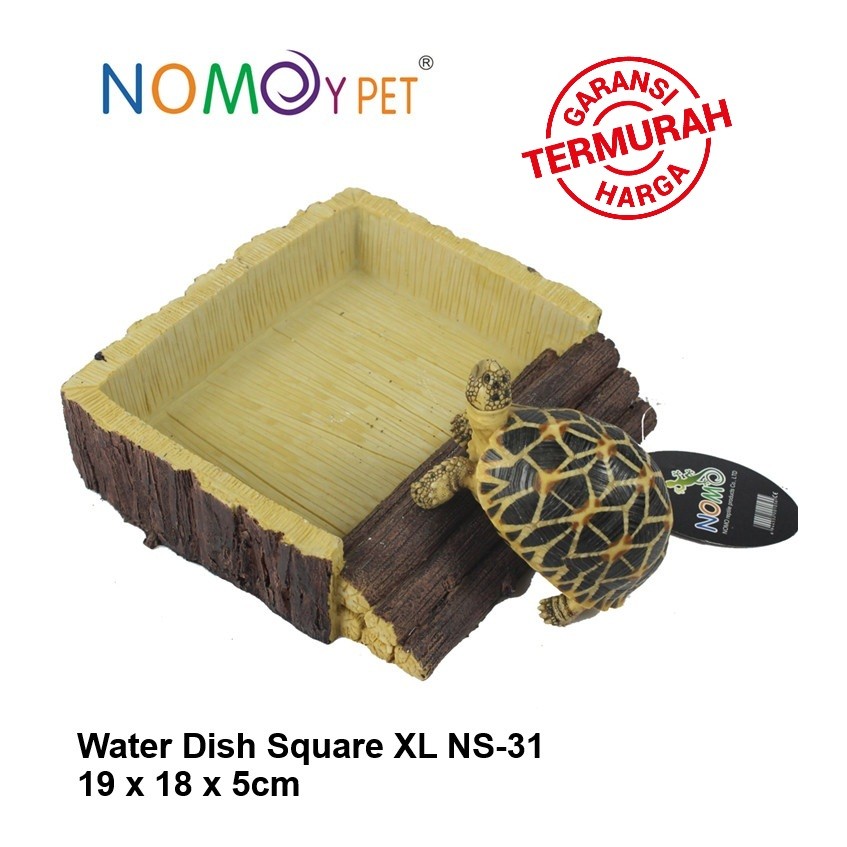 Tempat Minum Jumbo XL Water Dish Square Reptil Kura Darat Sulcata Aldabra NOMOY NS-31