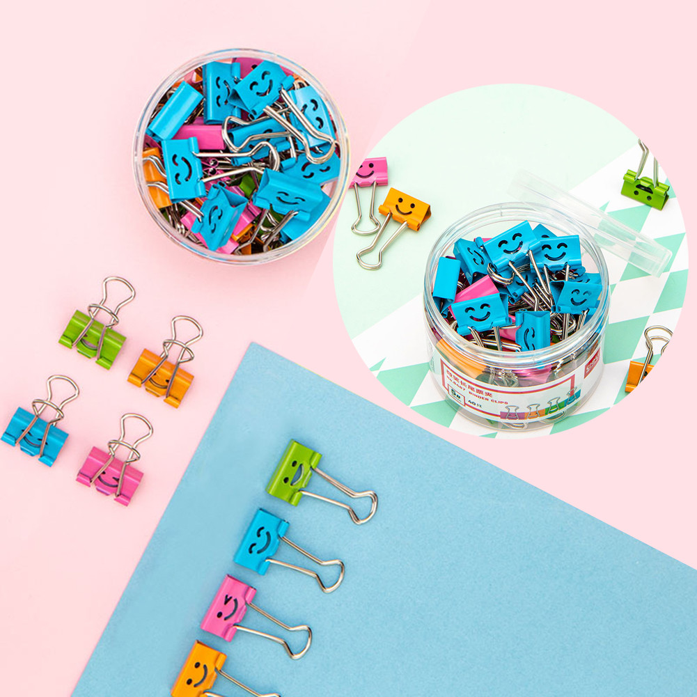 

Mixed color 10 Pcs Smile Long Tail Clip Colorful Dovetail Clip Metal Ticket Clip 37mm Fishtail Clip Information Clip Student