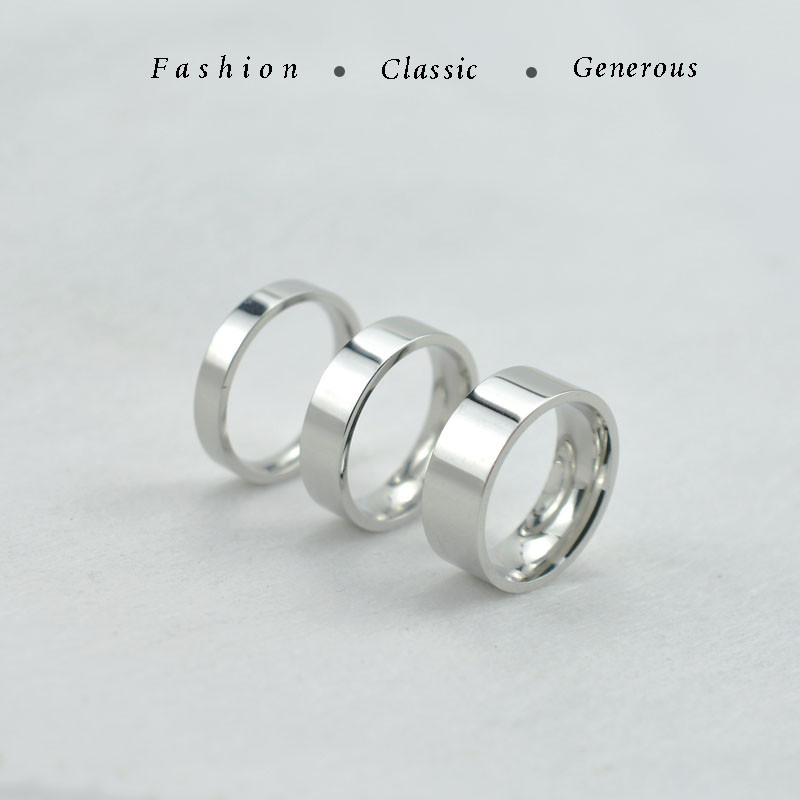 

4mm 6mm 8mm Wide Stainless Steel Rings High Polished New Fashion Classic And Generous For Men's And Women's Кольцо Jewelry Gift