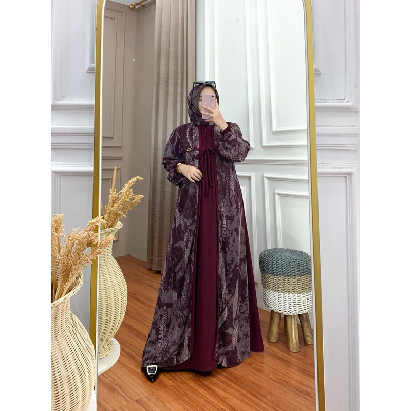 BEST SELLER/ Gamis Couple Shafira set Jilbab Segi empat