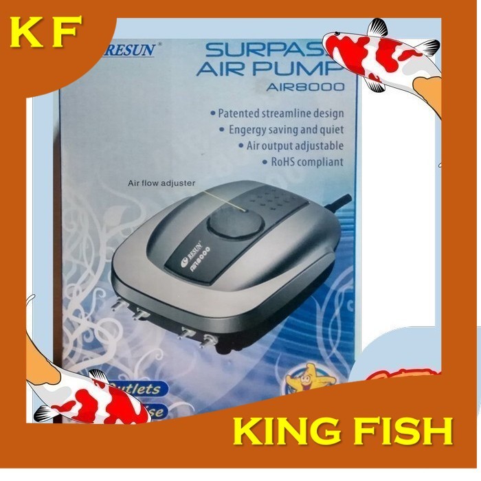 PAKET AERATOR 4 LUBANG LENGKAP TINGGAL PAKAI aquarium pompa udara aerator RESUN AIR 8000 4 lubang SE