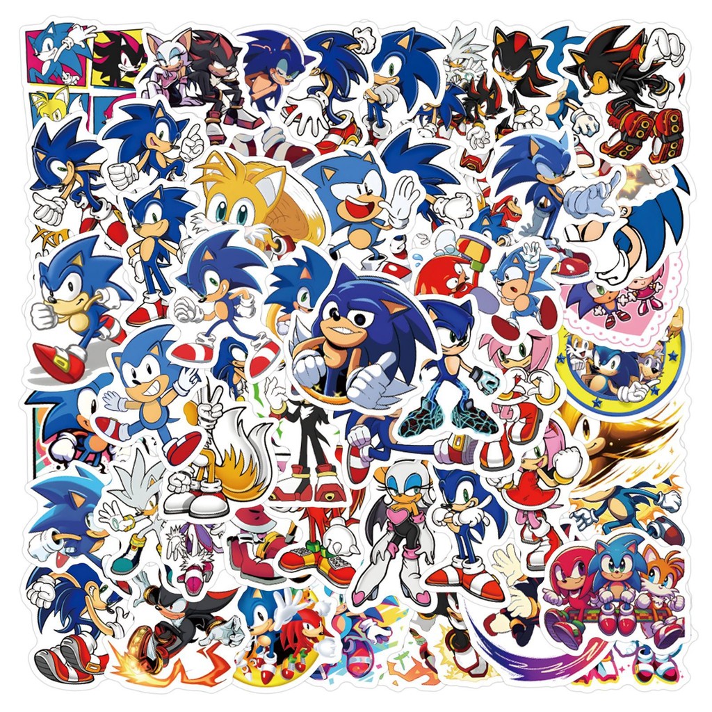 

60Pcs Cartoon Hedgehog Stickers Sonics DIY Stickers Scrapbooking Phone Luggage Skateboard Vinyl Waterproof Graffiti Decals
