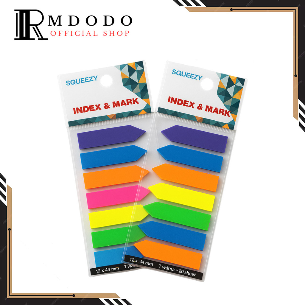 

Rmdodo - Index Mark Warna Flag 140 Lembar / Penanda Bahan Plastik Squeezy 7 Warna IM-SQ72-FL