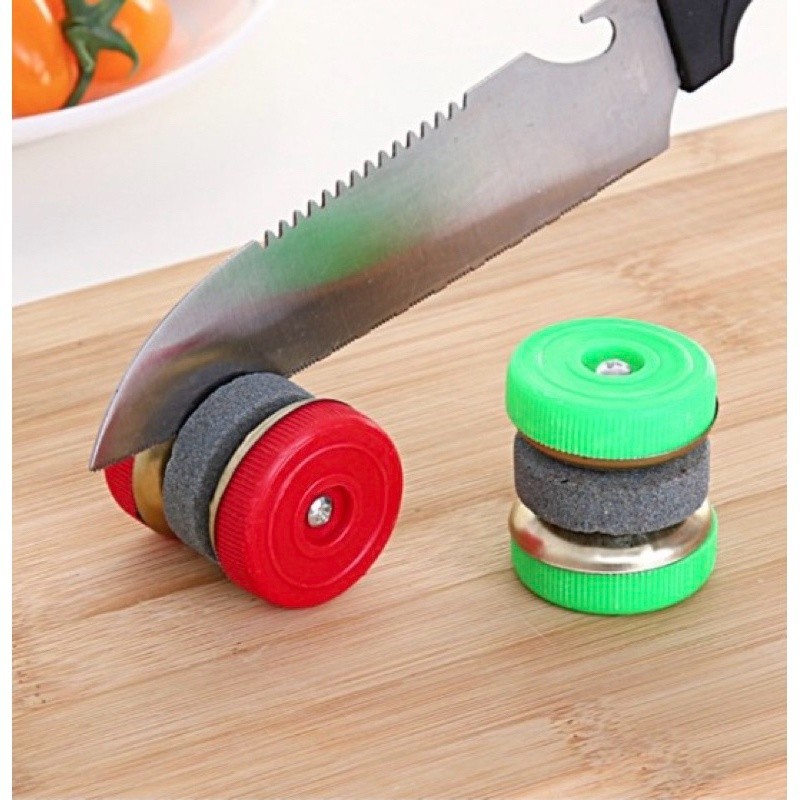 Alat Pengasah Pisau Mini / Alat Penajam Pisau Gunting Golok Roda Bulat Mini / Batu Asah Pisau Guntin