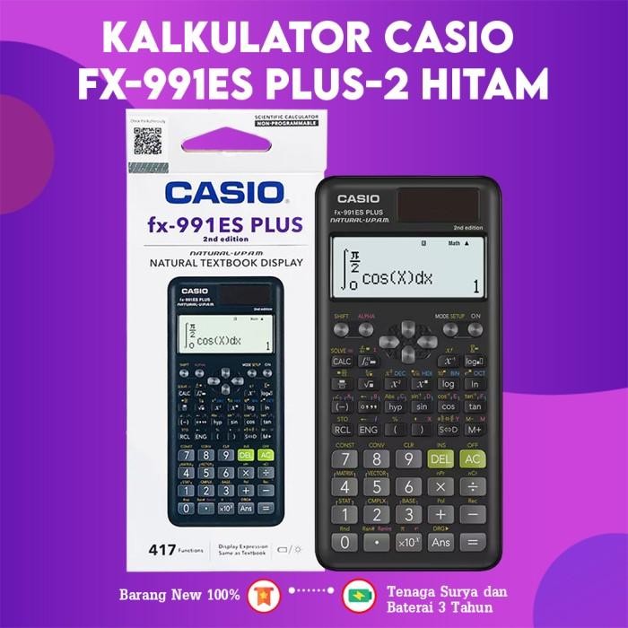 

Kalkulator Casio fx-991ES PLUS-2 Calculator Scientific Kalkulator Ilmiah Standar Original Pink Hitam Biru - fx-991ES Black