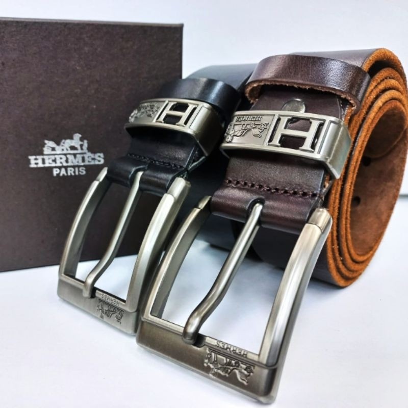 Ikat Pingggang Pria Kulit Asli Import Premium Gesper Model Jarum