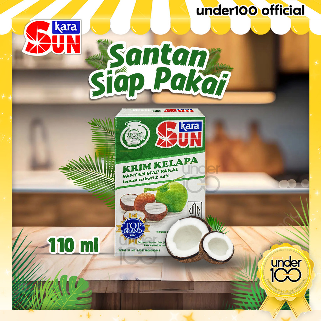 

❤ Under100 ❤ Sun Kara Santan Kelapa 110ml | Santan Cair | Krim Kelapa | Santan Siap Pakai | BPOM