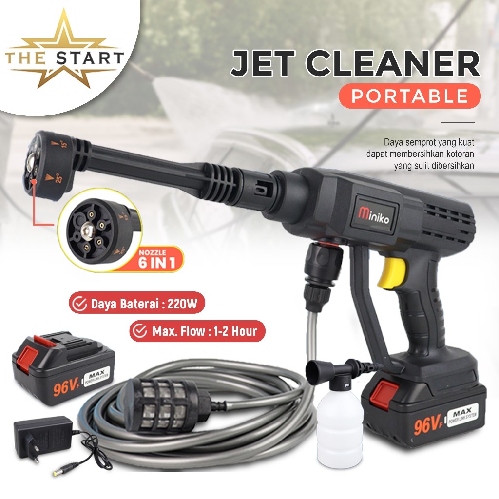 Cordless Jet Cleaner Alat Cuci Motor Mobil Miniko 96 volt new COD