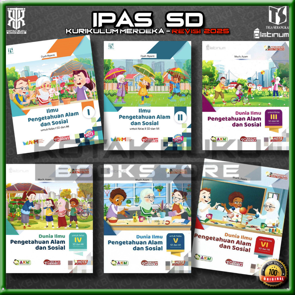 [ TS ] Buku IPAS Kelas 1 2 3 4 5 6SD Kurikulum Merdeka /  IPA SD / Platinum Tiga serangkai / Revisi 