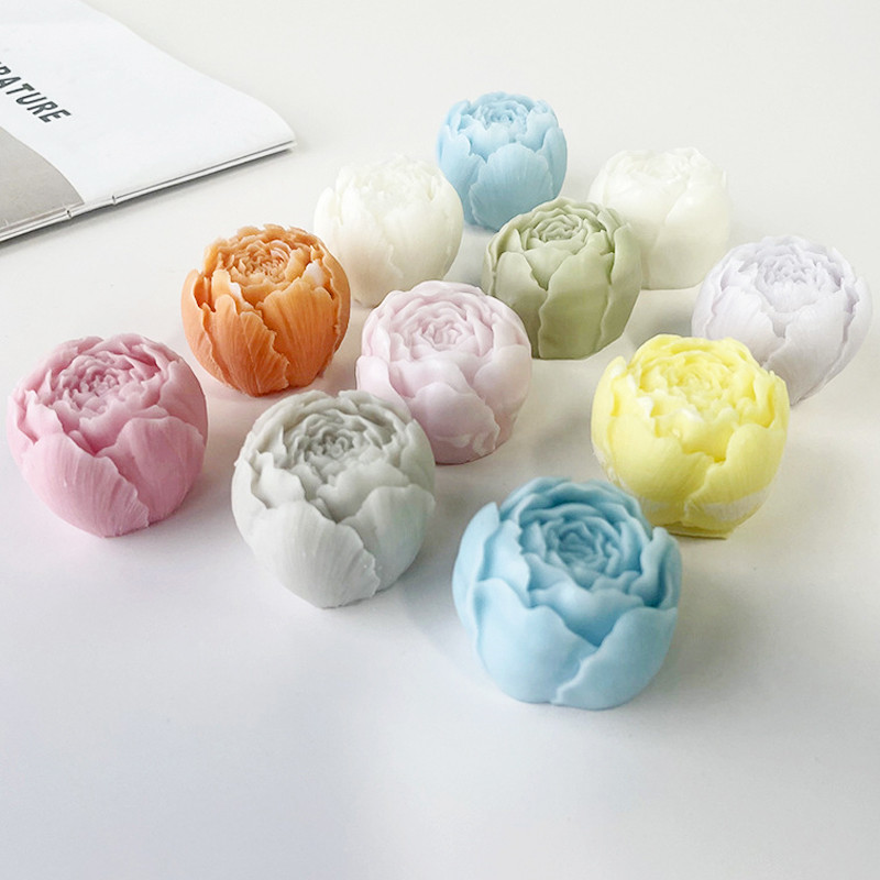 

3D Roses Peony Candle Silicone Mold Aromatherapy Gypsum Soap Mold Wedding Decoration Gifts Home Decor