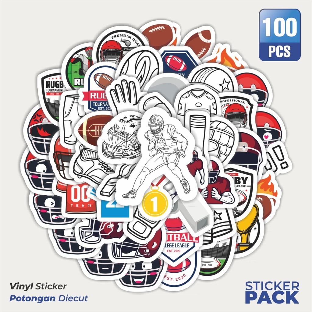 

Stiker Vinyl Stiker Olahraga Rugby Waterproof Aesthetic- Untuk Laptop, Motor, dan Helm - Paper Stationery Pack