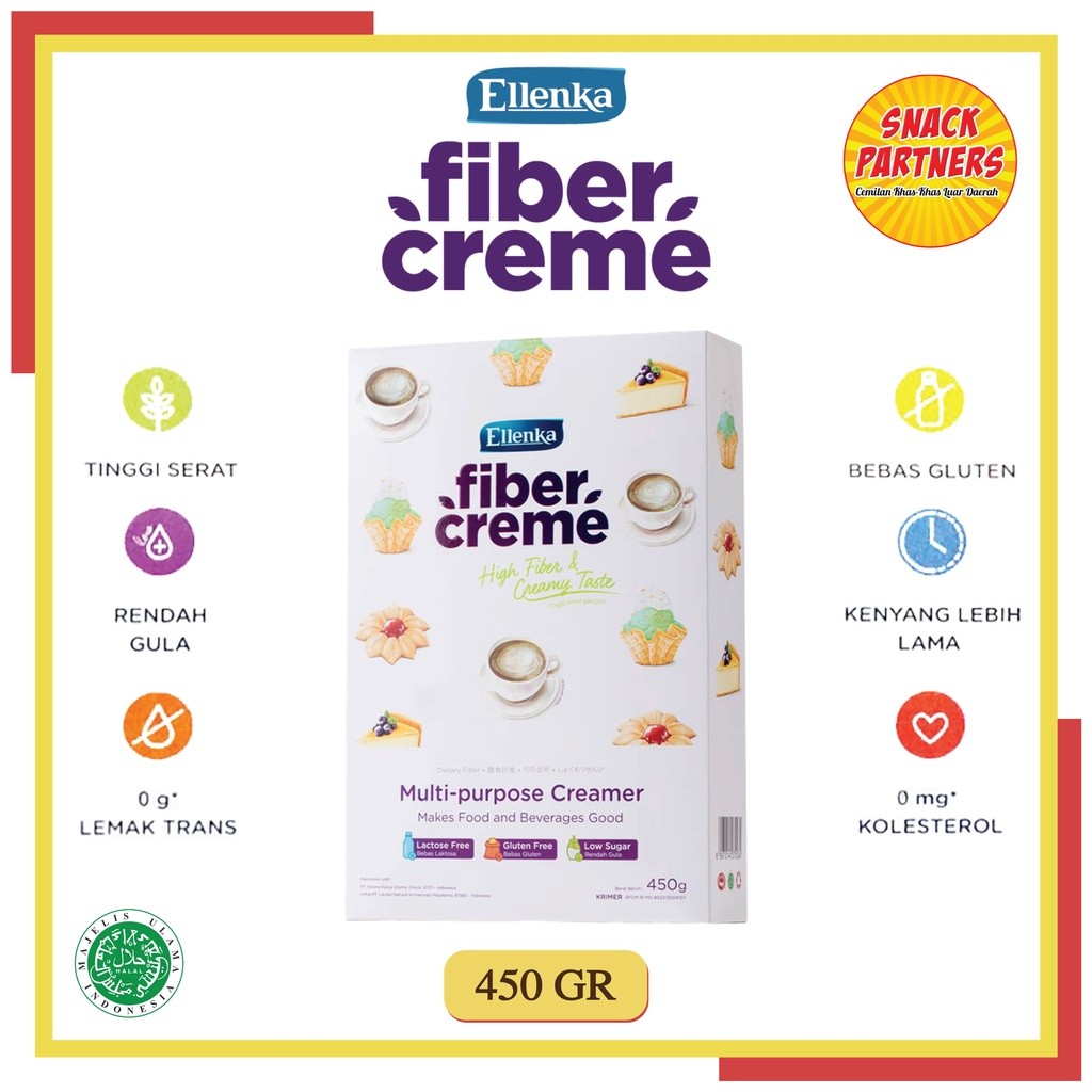 

ELLENKA FIBER CREME 450 GR / Krimer Bubuk / Non Dairy Creamer / Cream / Pengganti Santan