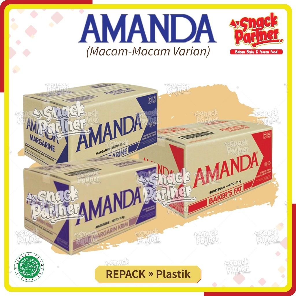 

AMANDA | MARGARIN KRIM / CREAM / BF BAKER'S FAT Repack Kiloan 250 500 GR / 1 KG - Margarine Butter Mentega Kuning Putih Shortening