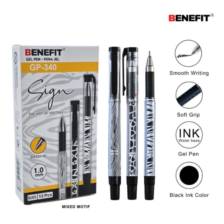 

Benefit GP-340 Sign Pen 1.0mm Gel Pen (1Pak/12Pcs)