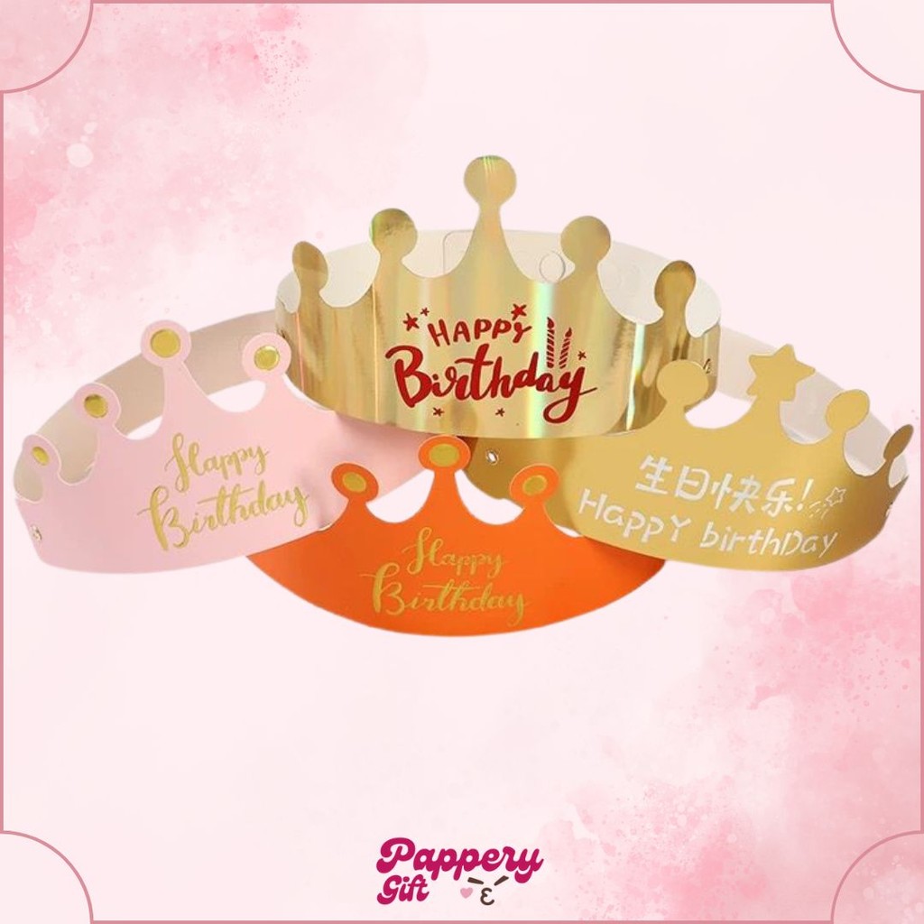 Topi Ulang Tahun Mahkota / Topi Ultah Mahkota / Topi Mahkota Ulang Tahun /Topi Ultah Kertas - SE0341