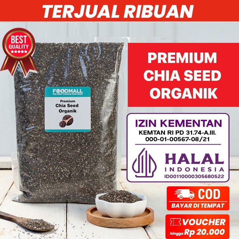 

Chia Seed Mexico Organic 1 Kg Premium Kaya Nutrisi