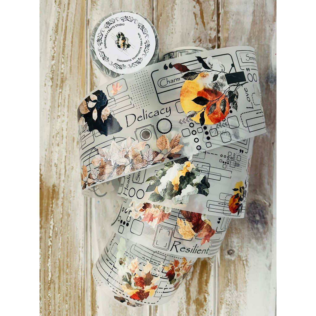 

SCS Studio Vintage Chromatic Silhouette Washi PET Tape for Card Making Decoration DIY Scrapbooking Plan Stickers