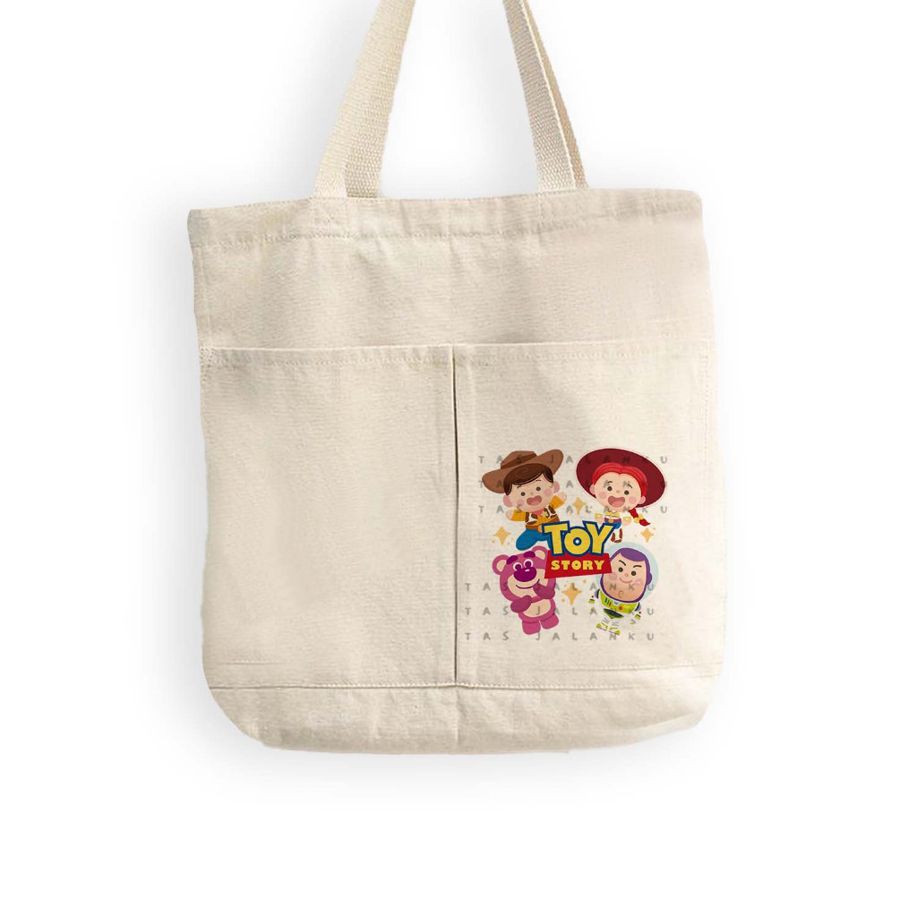 Totebag Kanvas Model Dua Kantong Toy Story Disney Vol 2