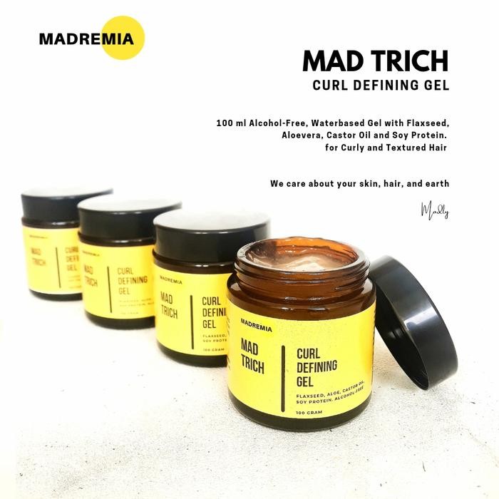Mad Trich: Curl Defining Gel (Alcohol free) Gel Rambut Keriting - 250 g
