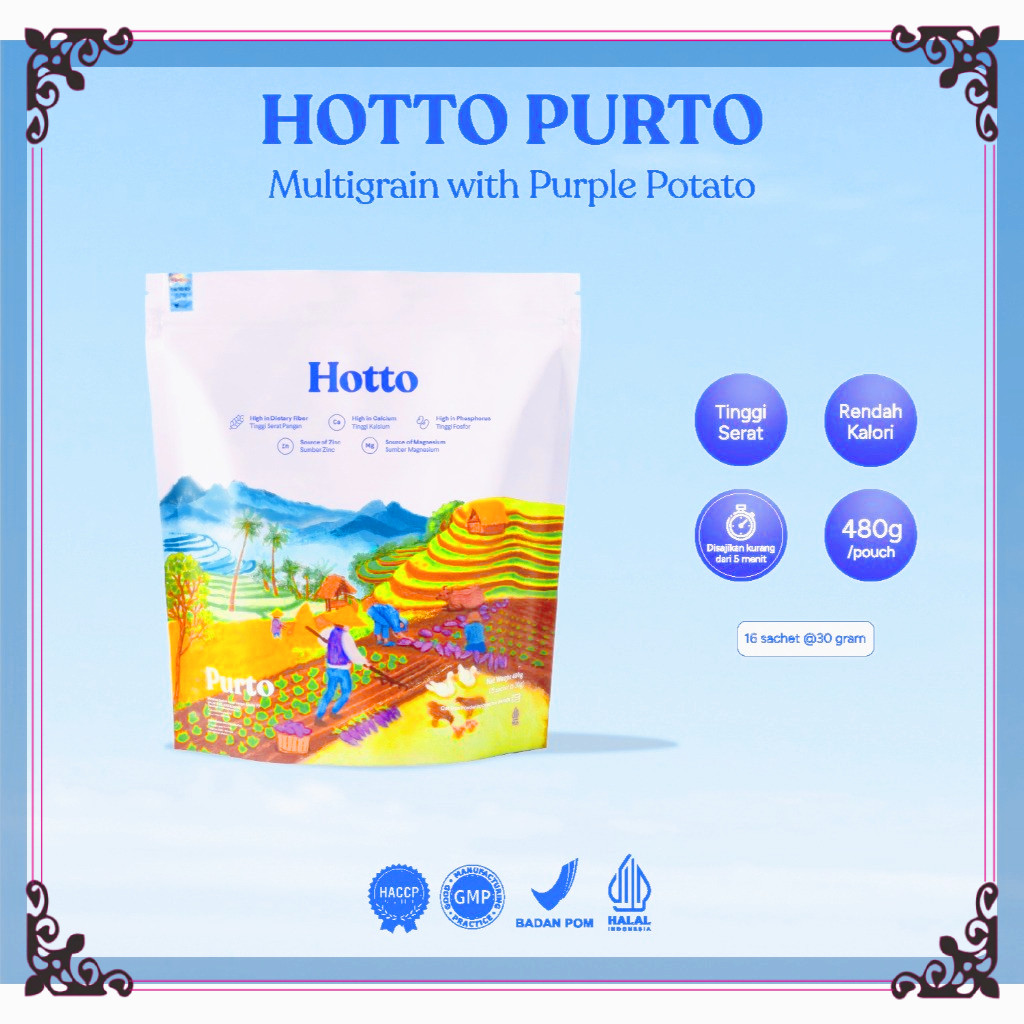 

HOTTO PURTO Multigrain With Purple Potato 1 Pouch ( 16 Sachet )