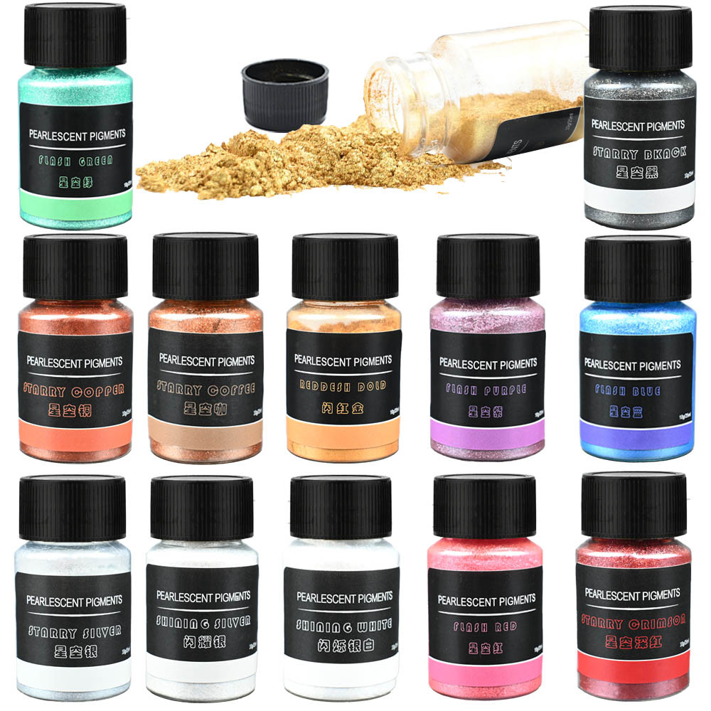 

Metallic Pigment Powder Fine Real Mica Powder Pigment Metal Color Dye for Epoxy Resin Slime Soap Candle Paint Nail DIY Craft 10g