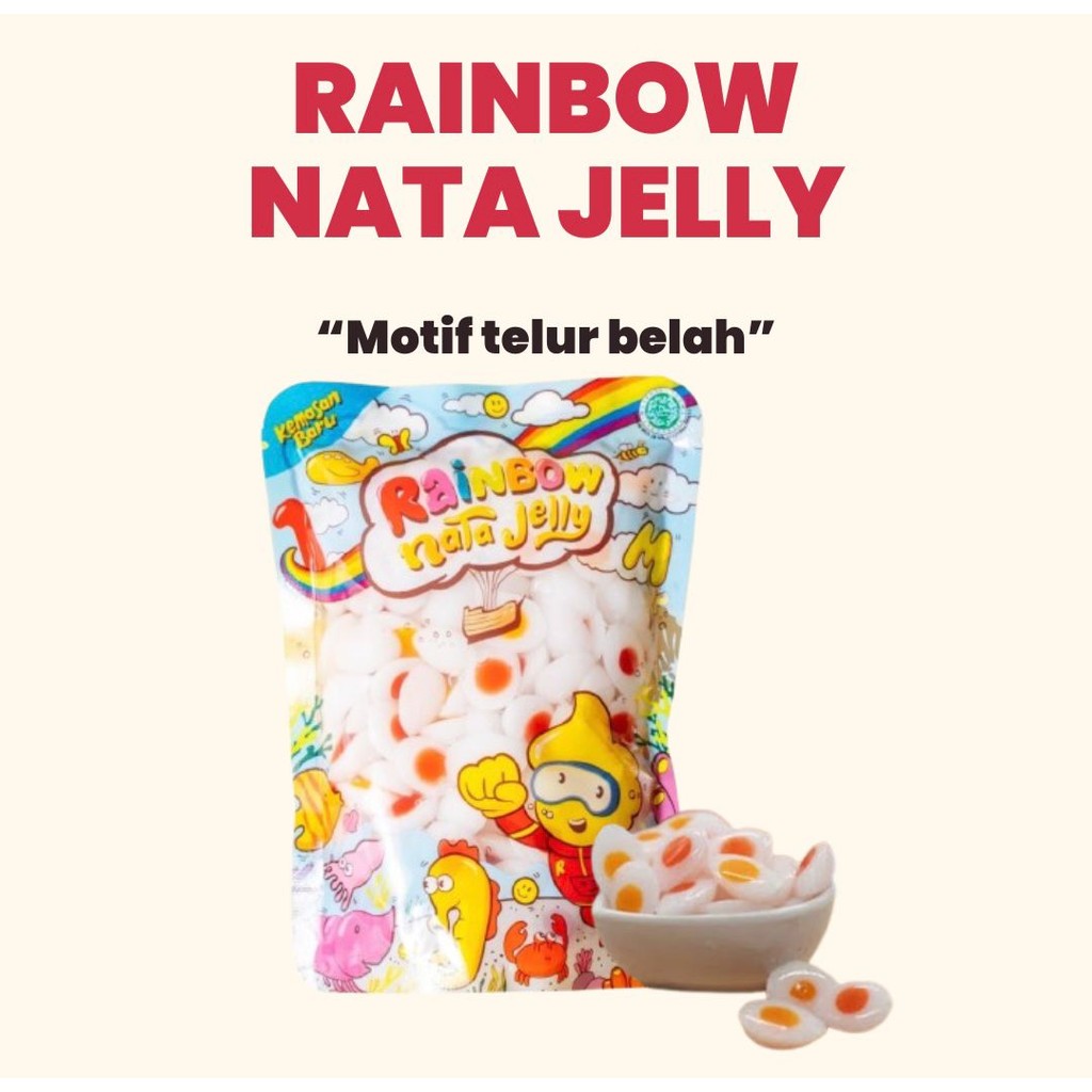 

Nata Jelly 350gr motif Telur Belah – Dessert Lucu Jely Warna Warni Bentuk Karakter Topping Minuman Jajanan Kekinian Harga Murah Halal MUI