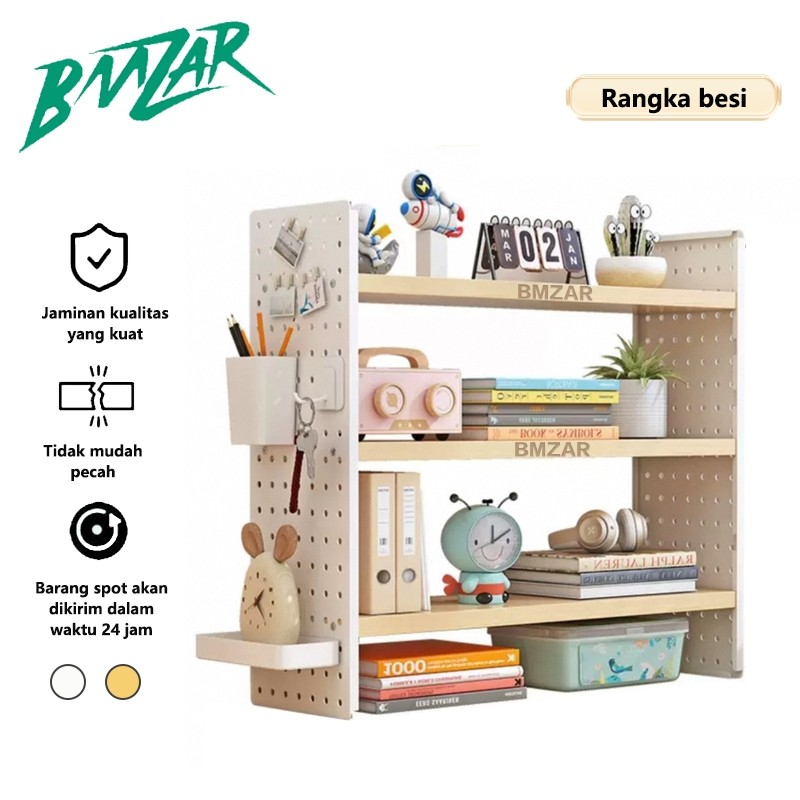 

BMZAR Rak Meja Serbaguna Table Rack Desk Organizer Rak Buku Kayu Meja Mini Tempat Buku Rak Susun Portabel /Bookshelf