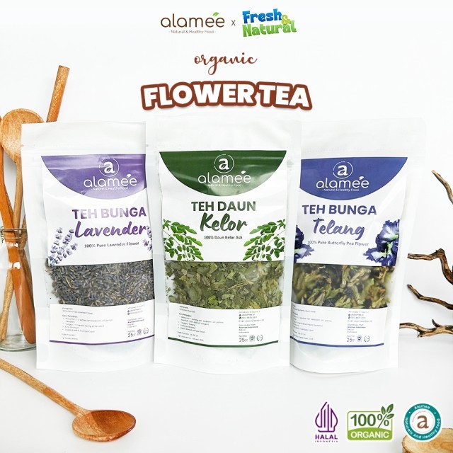 

ALAMEE Teh Chamomile Tea 25gr Bunga Jati Cina Daun Kelor Green Tea Senna Leaf Flower Organik freshandnatural
