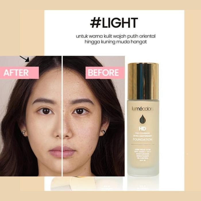 LUMECOLORS FOUNDATION FULL COVERAGE ORIGINAL KECANTIKAN MAKEUP - LIGHT