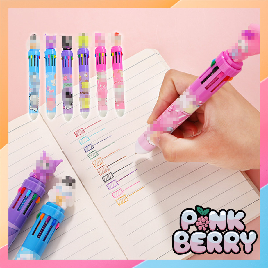 

PINK BERRY S5685 Bulpen Gel Mekanik 10 Warna Pulpen Gel Motif Pena Ballpoint Sekolah Lucu