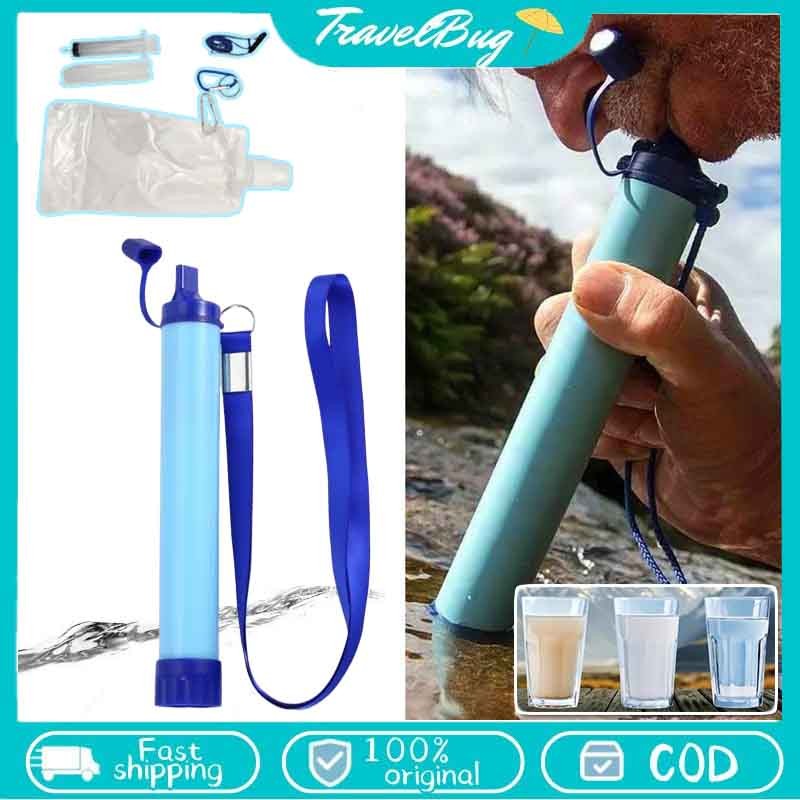 1 Set Straw Water Filter Filter Air Minum Portable Outdoor Filter Air Darurat Berkemah Filter Air