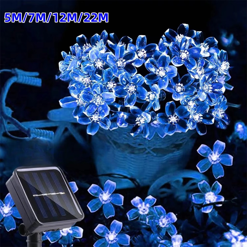 Solar Garden Lights Outdoor Solar Flower String Lights Solar Outdoor Lights Waterproof  Flower Light