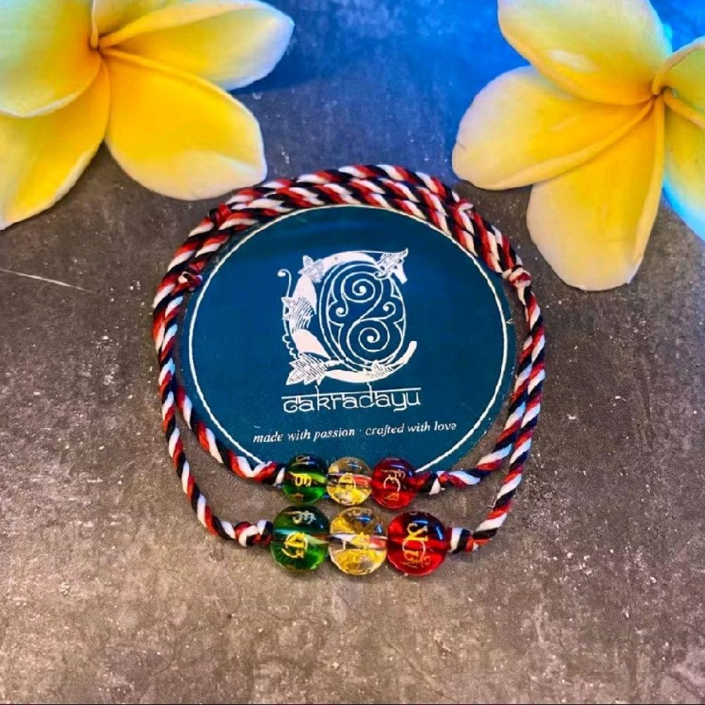 (Free Box) [2pcs] Gelang Tridatu Tiga Tibet Ibu & Bayi Couple Tali Premium Free Kura Kura Emas Brace