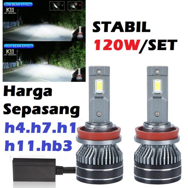 Lampu LED H4 H11 70W 140W mobil motor premium terang - GT H11 70W