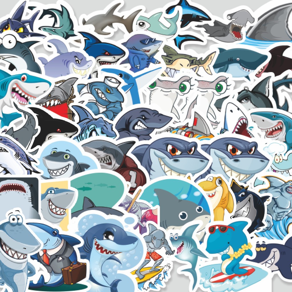 

Stiker Cutting Pack Pack Stiker Hewan Shark [Hiu] Isi 100Pcs Series Aesthetic Lucu Keren Untuk Koper Bahan Vynil