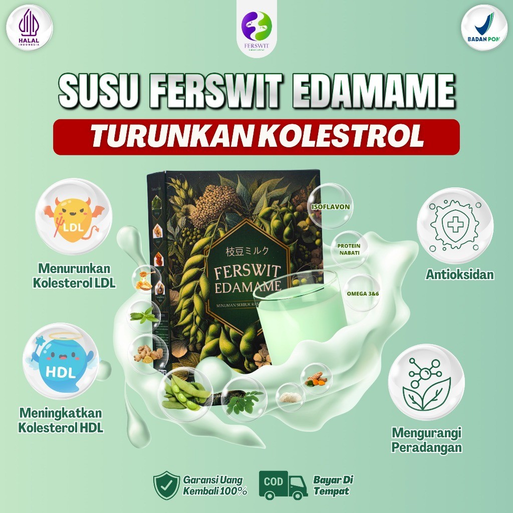 

Ferswit Susu Bubuk Edamame Jepang - Untuk Kolesterol, Asam Urat Dan Nyeri Sendi & Tulang [GMV] Ready Stock