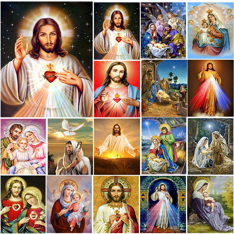 

DIY Diamond Painting Religious Leader Mosaic 5D Full Diamond Embroidery Cross Embroidery Set DIY Home Decoration Painting Art Gi