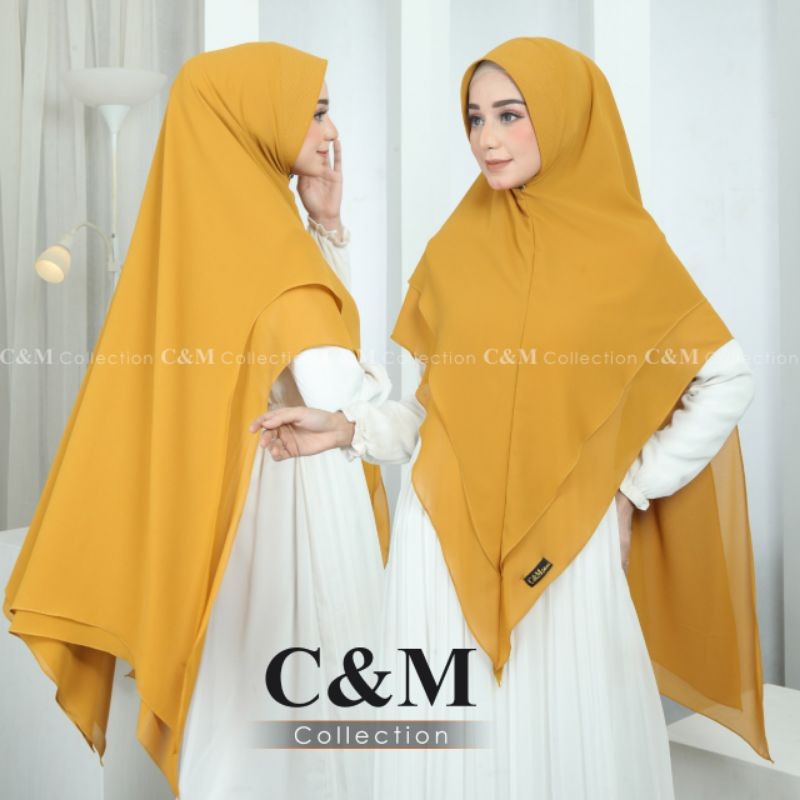 BAROSHOP KHIMAR SYAR'I 2 LAYER XL/KHIMAR SHAHLA 2 LAYER JUMBO/KHIMAR Dua LAYAR XL/BERGO DUA Layer XL