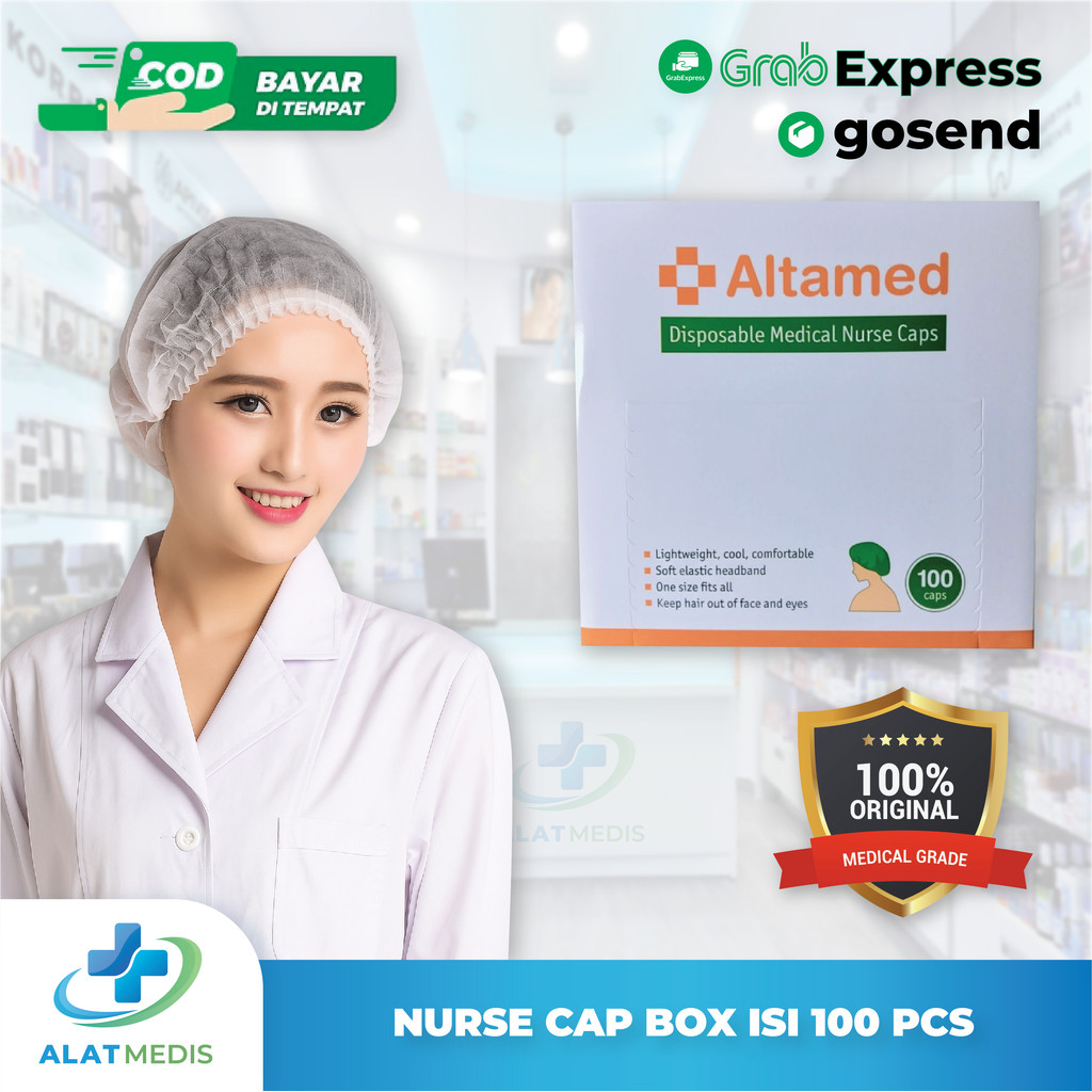 Nursecap Altamed Box Isi 100 Hairnet Penutup Kepala Steril