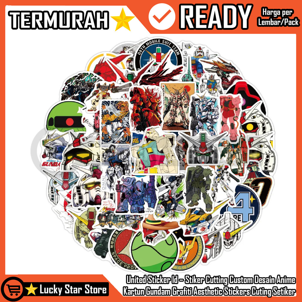 United Sticker Id – Stiker Cutting Kartun GUNDAM Anime Stickers DIY Skateboard Laptop Gitar Buku Gra