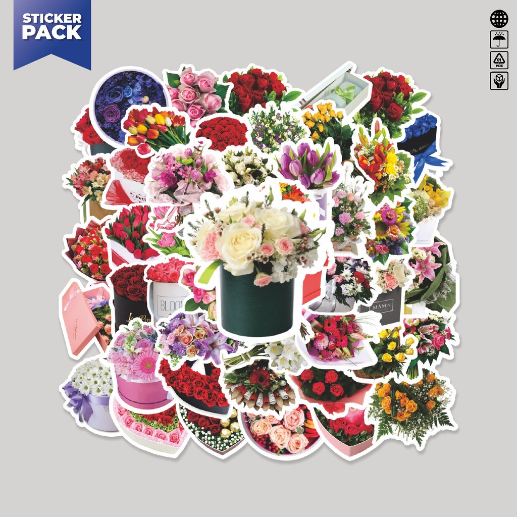 

[100PCS]Stiker Pack Stiker Flowers Bloom / Bunga Mekar Aesthetic Vinyl Anti Air Dekorasi Sticker Laptop Buku Journal Koper Helm Casing HP Gitar Helm Skateboard