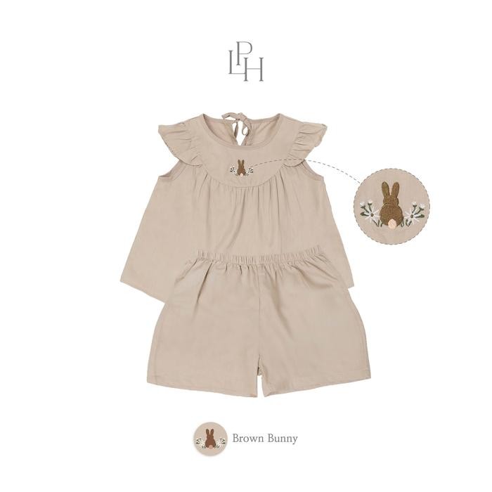 COD Little Palmerhaus - Poppy Attire set (Setelan Anak Perempuan) - Brown Bunny, 4Years