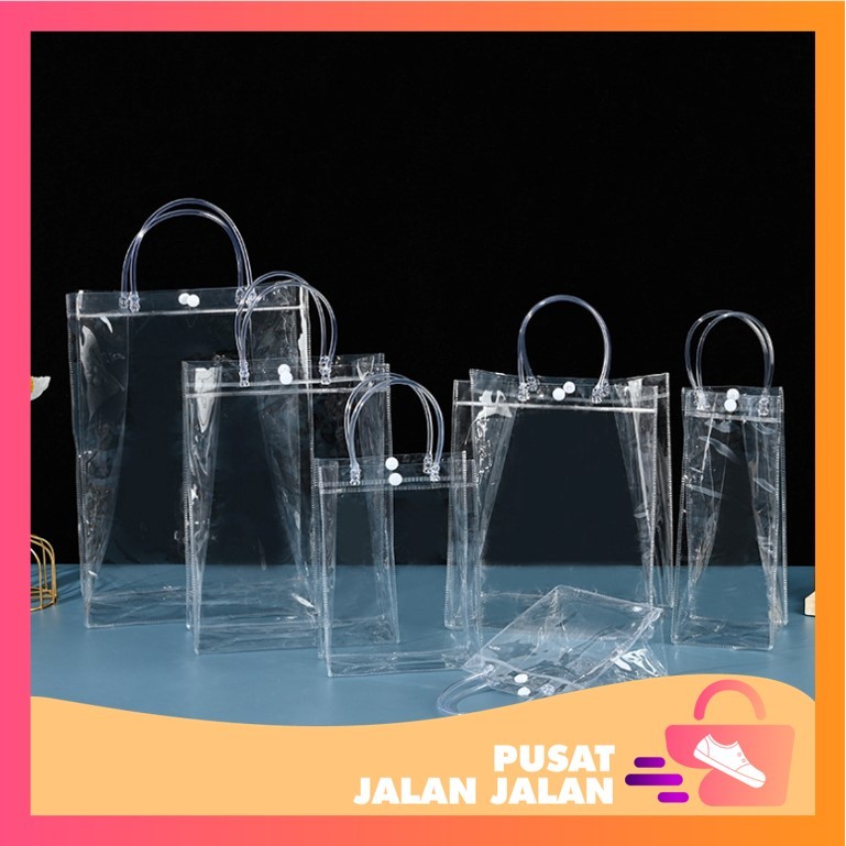 

PJJ - 6442 Tas Souvenir Bening / Tas Transparan Serbaguna / Hampers Ulang Tahun Transparan / Souvenir Bening Polos Bahan Tebal