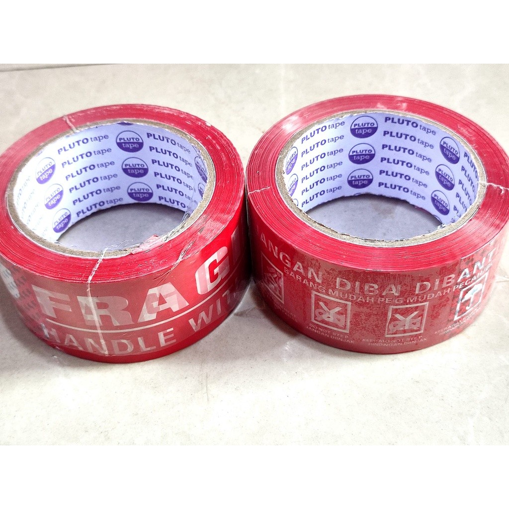 

Lakban Fragile Unboxing Merah jangan dibanting 48MM x 100 yard