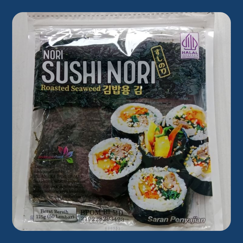 

Sale termurah Sushi Nori isi 50 Lembar Halal Java seaweed rumput laut kulit sushi bungkus kimbab bento halal