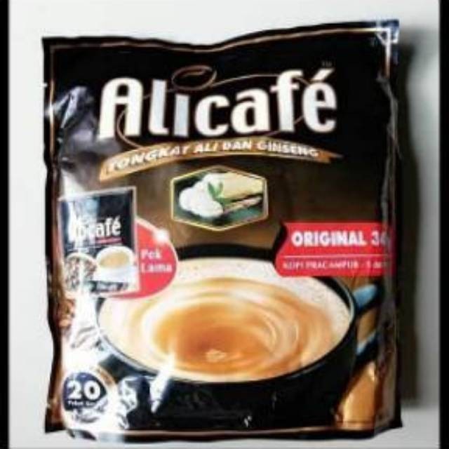 

Alicafe kopi tongkat Ali dan ginseng original 20 x 30gr Lebih pekat 15 x 40gr extra kaw