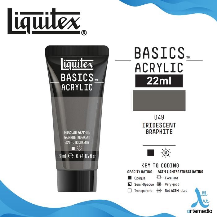 

COD Cat Akrilik Liquitex Basics 22ml Acrylic Color Paint - 01/03 - IRIDST GRAPHITE