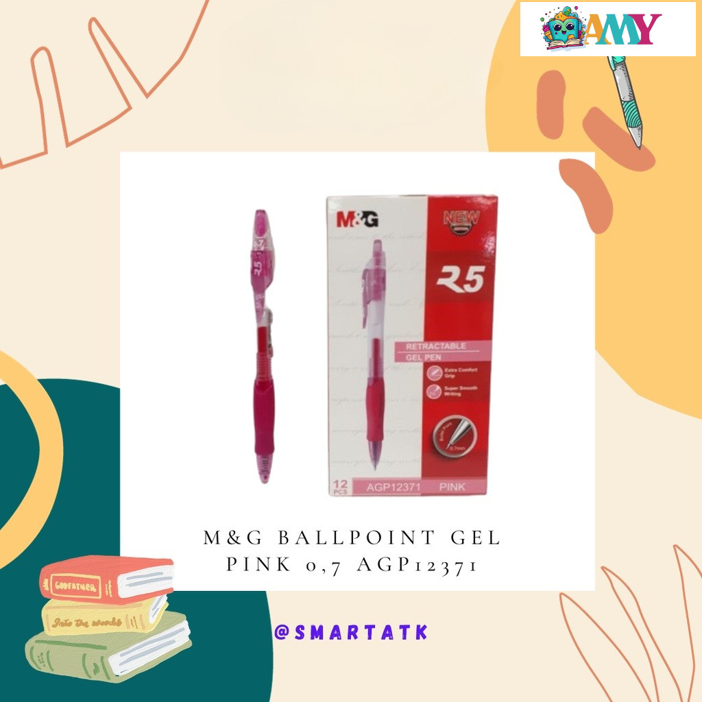 

(1 PACK/12 PCS) M&G BALLPOINT GEL PINK 0,7 AGP12371 AMY STASIONARY